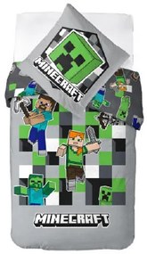 Minecraft Grey ágyneműhuzat 135×200cm, 80×80 cm