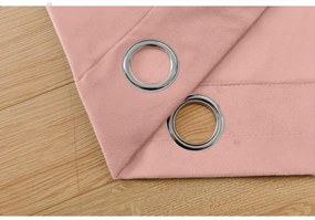 Sötétítő függöny VELVET 140x250 cm, rózsaszín Felfüggesztés: Fém gyűrűk