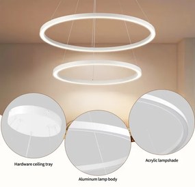 Brilagi - Dimmelhető LED kábeles csillár PORTOFINO LED/98W/230V Ø 80 cm fehér + távirányító