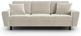 Bézs bársony kinyitható tárolóhelyes kanapé 235 cm Kyoto – Cosmopolitan Design