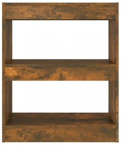 füstös tölgy színű könyvszekrény/térelválasztó 60x30x72 cm