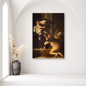 Gario Vászonkép Michelangelo Merisi da Caravaggio, lorettói madonna és a zarándokok, Róma Méret: 40 x 60 cm