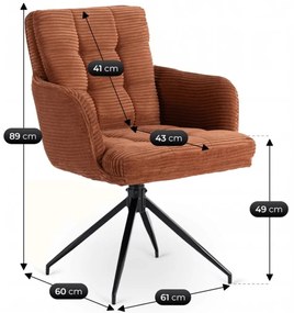 Forgó Étkező/Tárgyaló Fotel Rozsdabarna Színben.