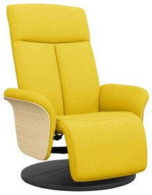 Világossárga szövet dönthető fotel lábtartóval