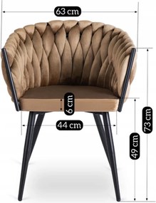 Bézs Bársony Étkezőszék ELENA