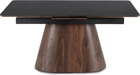 Stół LIZBONA Ceramiczny Rozkładany 160-200 cm Czarny/Orzech