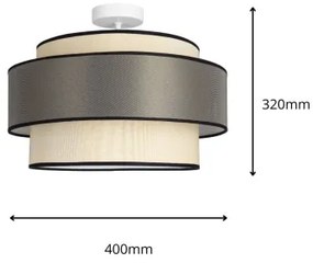 Felületre szerelhető csillár  GRACE 1xE27/60W/230V átm. 40 cm krémes/szürke