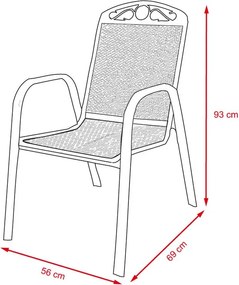 7-részes ZURICH Kerti bútor szett fémből ZWMT 24