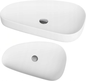 Mosdókagyló fehér Lucca aszimmetrikus fürdőszobai pultra szerelhető