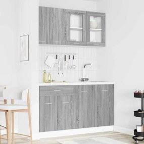 Konyhaszekrény garnitúra 4 pcs Szürke sonoma 140 x 46 x 81.5 cm