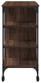barna tölgy színű szerelt fa konyhai kocsi 100 x 45 x 89,5 cm