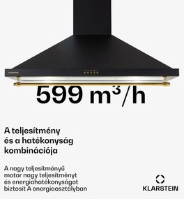 Klarstein Montblanc 90, páraelszívó, 610 m³/ó, 165 W, 2 x 1,5 W, LED, díszléc