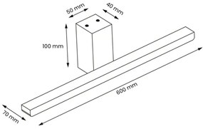 LED fürdőszobai tükörmegvilágítás ARTEMIS LED/13,8W/230V 4000K 60 cm IP44 arany