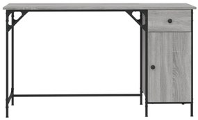 szürke sonoma szerelt fa számítógépasztal 131 x 48 x 75 cm