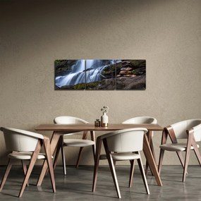 Egy vízesés képe (órával) (90x30 cm)