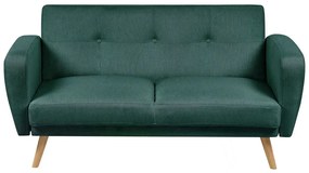 Kétszemélyes zöld kárpitozott kanapéágy FLORLI Beliani
