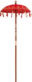 vidaXL Balinéz Napernyő Piros 125 x 125 x 260 cm Pamut