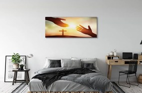 Canvas képek kereszt kezek 100x50 cm