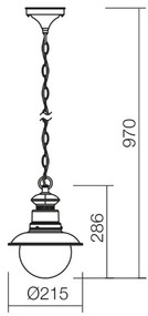 Redo 9046 - Kültéri csillár láncon SCOTT 1xE27/42W/230V IP44