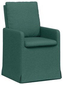 Étkező Székek 2 pcs Sötétzöld 57 x 67 x 98 cm szövet