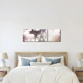 Kép - Eiffel-torony, Párizs, Franciaország (órával) (90x30 cm)