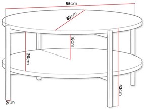 Dohányzóasztal Batasa B 02 (fekete + fényes fekete) . 1103705