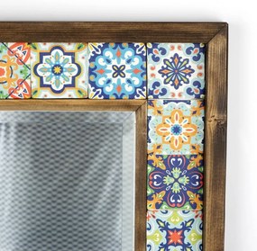 Fali tükör polccal kő kerettel 32.5x33 cm – Wallity