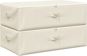 vidaXL 2 db krémszínű szövet tárolódoboz 70 x 40 x 18 cm