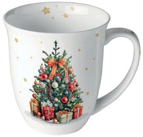 Karácsonyi porcelán bögre 400 ml karácsonyfa Decorated Christmas tree