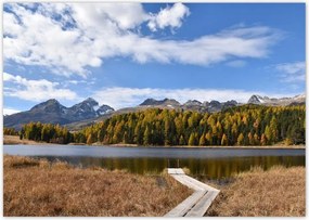 Poszterek A0 Szint Tájkép Fa gyaloghíd