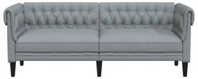világosszürke 3 személyes szövet Chesterfield kanapé