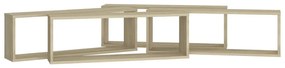 4 db sonoma tölgy színű szerelt fa fali polc 80 x 15 x 26,5 cm