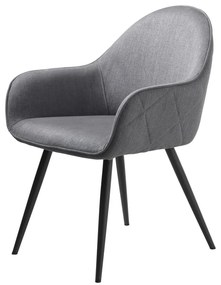 Szürke kárpitozott karfás étkezőfotel Minto – Unique Furniture