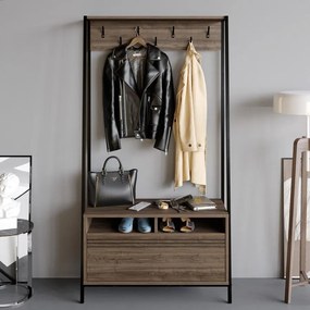 Előszobafal Devin - Walnut, Black