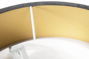 Modern mennyezeti lámpa szürke 40 cm arany belsővel - Drum