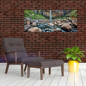 Kép - Svartifossi vízesés, Izland (120x50 cm)