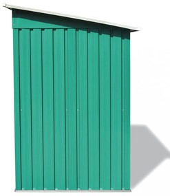zöld fém kerti fészer