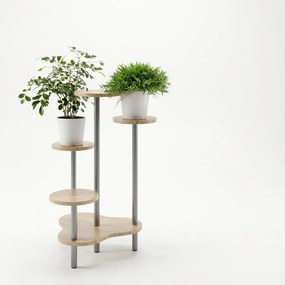 Fa Növénytartó Állvány Virágágyás 3 Szint Természetes Boho Nappali