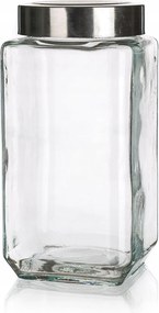 1,0 l-es négyzet alakú üveg rozsdamentes acél fedél Akcent