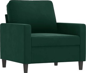 vidaXL sötétzöld bársony kanapéfotel 60 cm