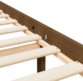 mézbarna tömör fa ágy időseknek fejtámlával 200x200 cm