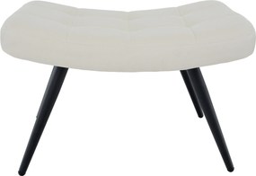 Fotel lábtartóval, fehér Velvet szövet/fekete, HABEN