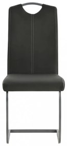 6 db szürke műbőr szánkótalpas étkezőszék