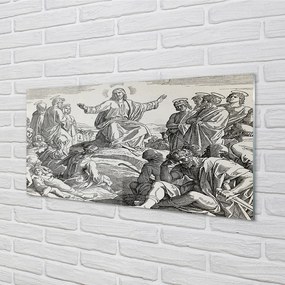 Akrilkép Jézus rajz emberek 100x50 cm