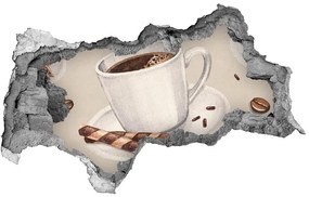 3d lyuk fal dekoráció Csésze kávé nd-b-57719216