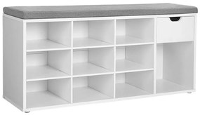 VOREN cipőszekrény, fehér/szürke LHS024W01V1