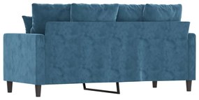 vidaXL kétszemélyes kék bársony kanapé 140 cm