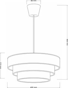 BRILAGI - Kábeles függeszték LUNETA 1xE27/60W/230V átm. 40 cm szürke/krém/fehér