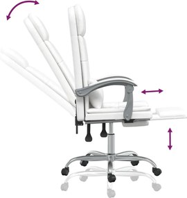 vidaXL fehér műbőr dönthető irodai masszázsszék