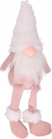 Manó figura filc szőrme rózsa lógó lábakkal 25 cm karácsonyi dekoráció